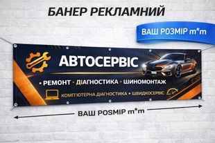 Банер для вашого бізнесу | Банер для магазину, кафе, перукарні, автосервісу | Друк банер на замовлення | Індивідуальні розміри 24820-3 фото