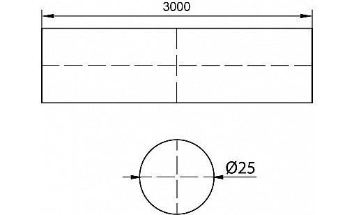 Труба D-25мм L-3000мм 0,6мм хром ДС 1744798697-65 фото