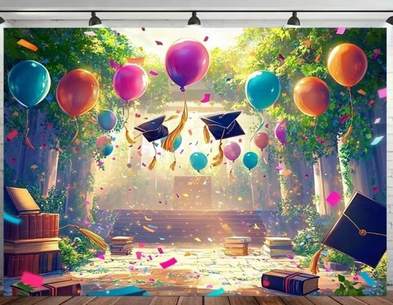Банер на випускний 2026 | Фотофон випуск | Друк банера під замовлення будь-якого розміру 24802-3 фото
